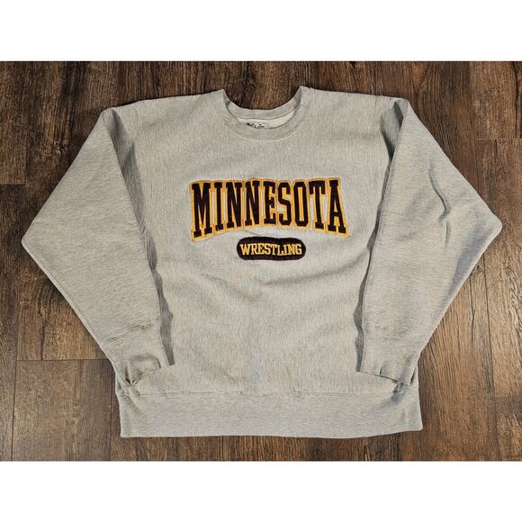Vintage Minnesota Golden Gophers Wrestling Crewneck Sweatshirt XL USA Polycotton - Picture 1 of 9